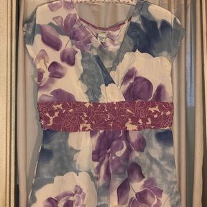 ‼️Anthropologie Odille Silk Blouse Floral Print